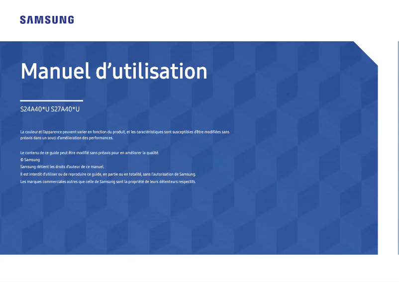 Page 1 of the manual User Manual Samsung S27A400UJN