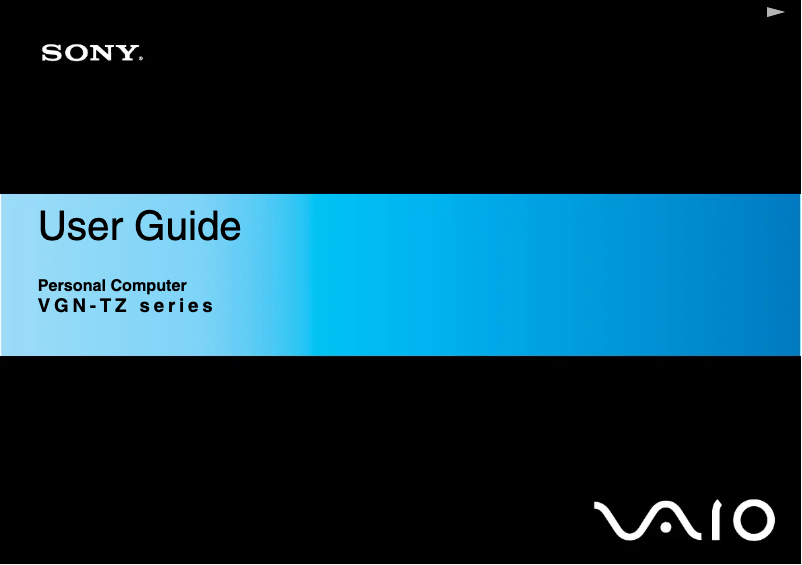 Page 1 of the manual User Manual Sony Vaio VGN-TZ21MN