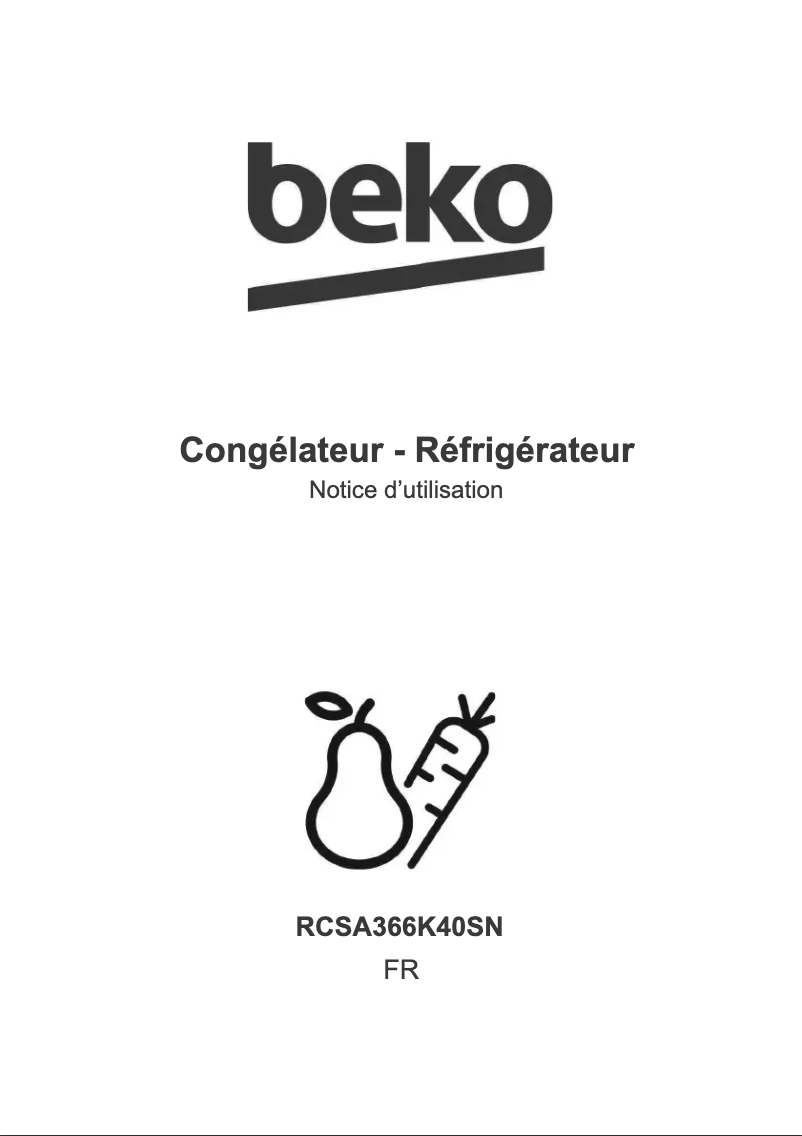 Page 1 of the manual User Manual Beko RCSA366K40SN