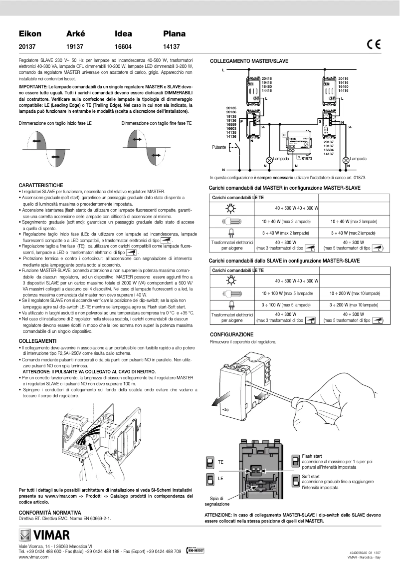 Page 1 of the manual User Manual Vimar 16604.B