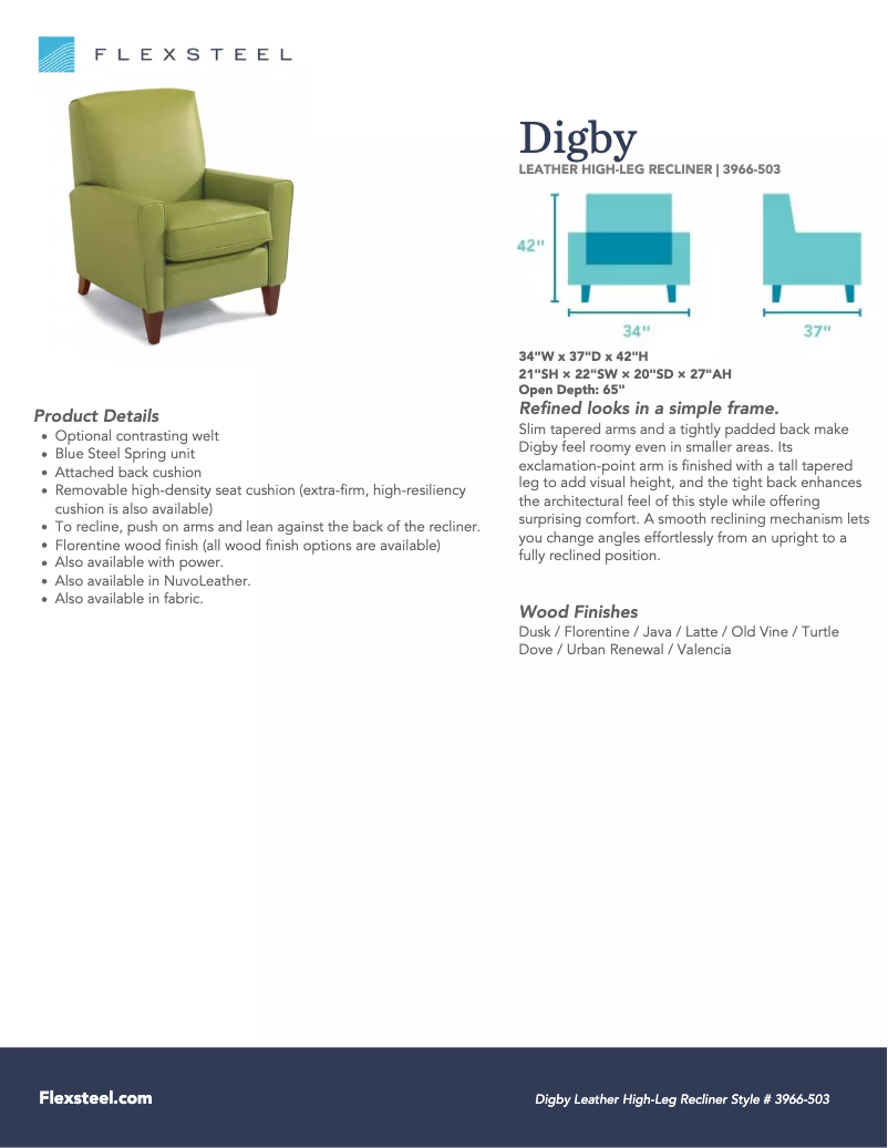 Page 1 of the manual User Manual Flexsteel Digby 3966-503