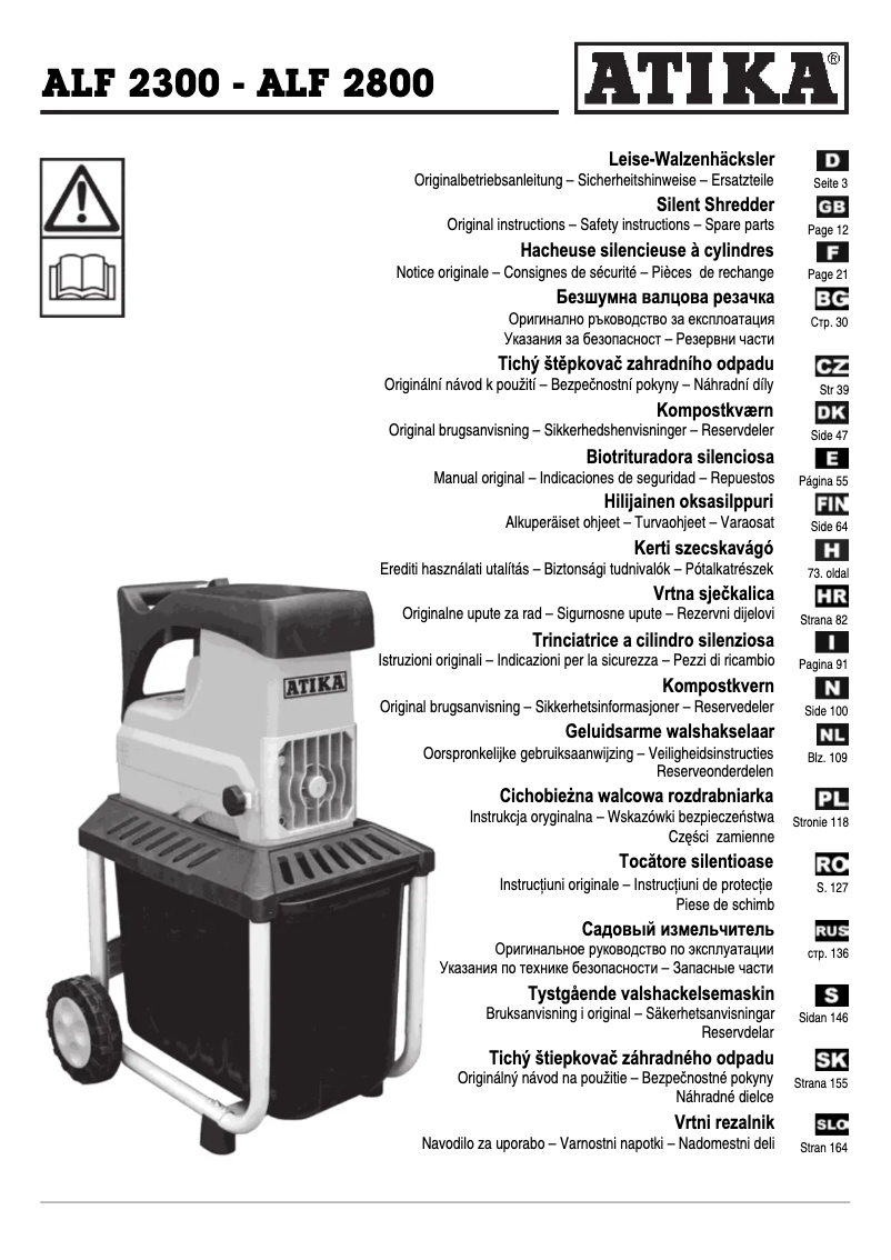 First page image of the manual for ALF 2800