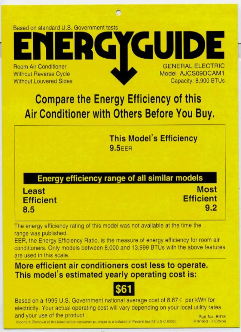 First page image of the manual for AJCS09DCA