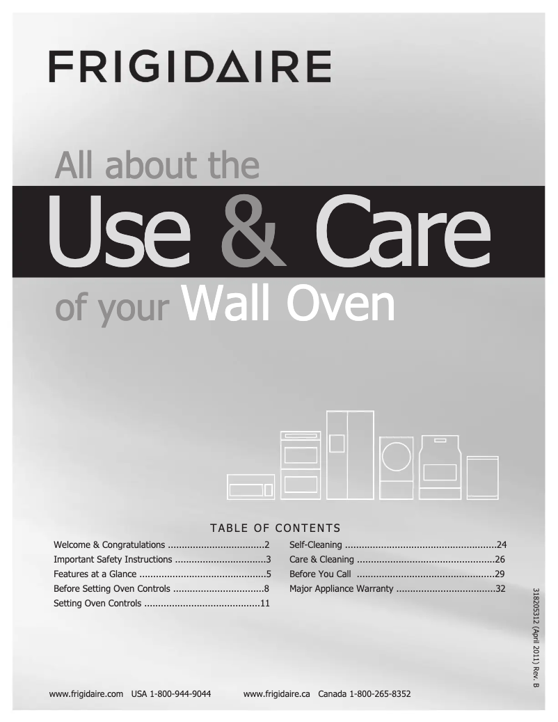 First page image of the manual for FGEW2765KF