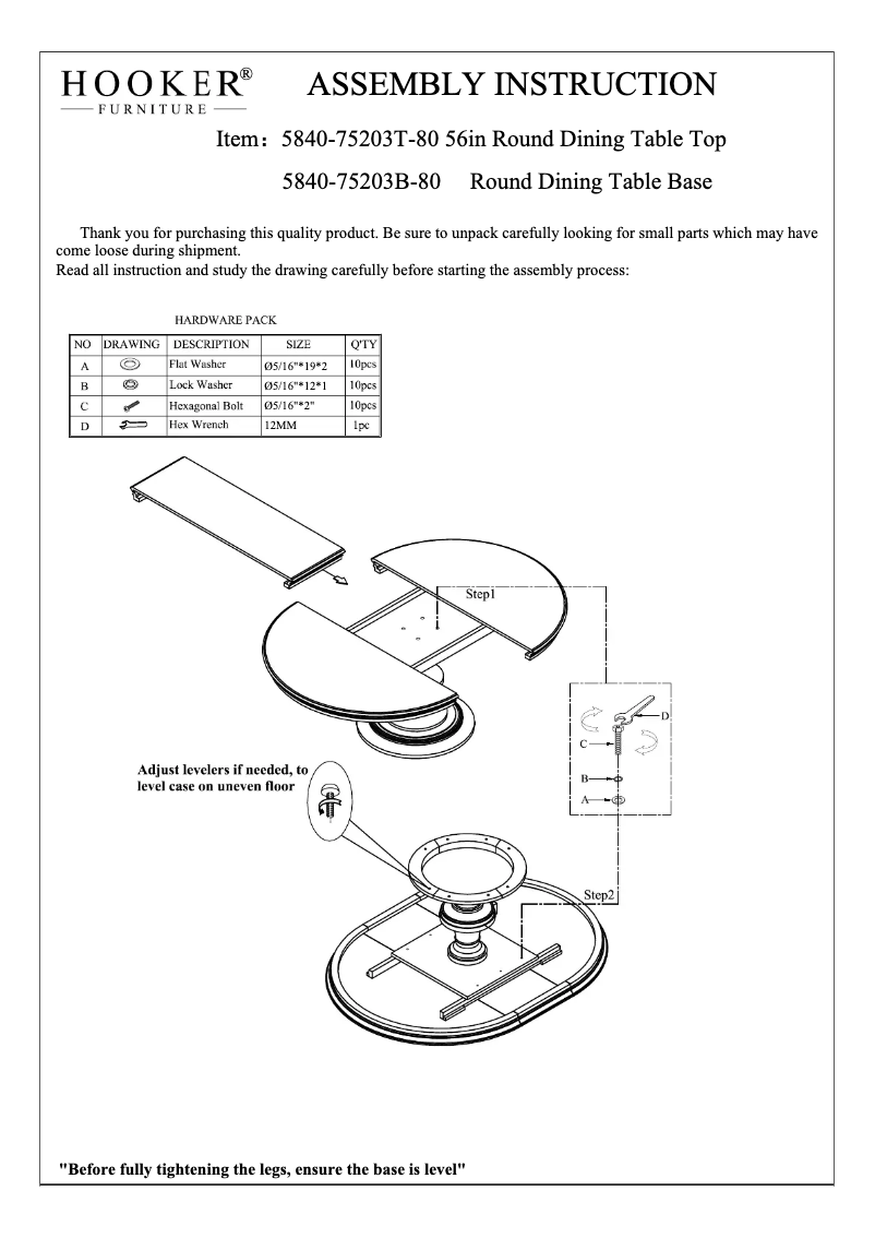Page 1 of the manual User Manual Hooker 5840-75203T-80