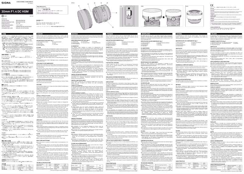 First page image of the manual for 30mm f/1.4 DC HSM ART Nikon