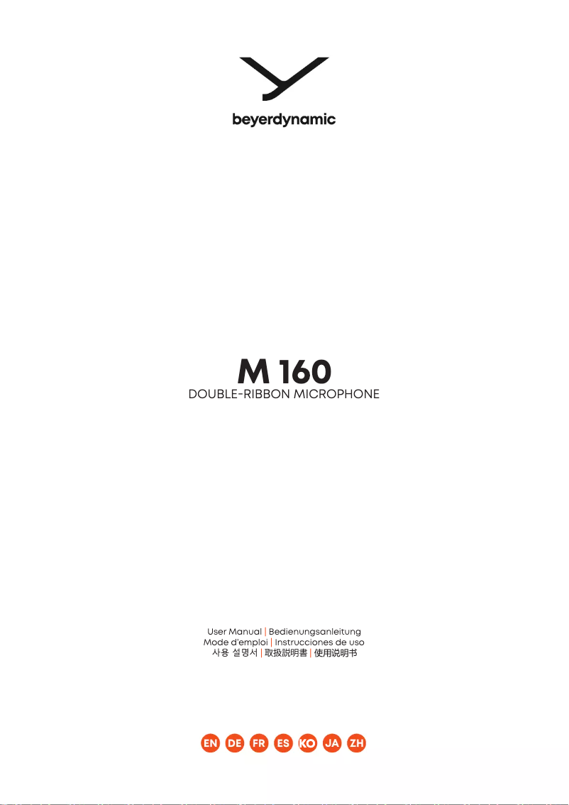 Page 1 of the manual User Manual Beyerdynamic M 160