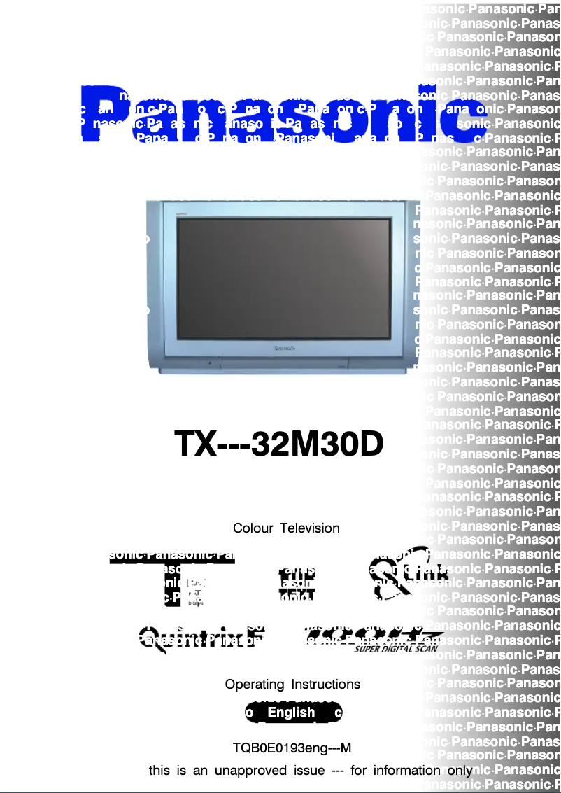 First page image of the manual for TX-32M30D