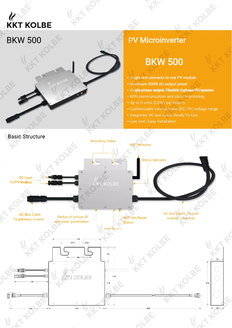Page 1 of the manual User Manual KKT Kolbe BKW 500