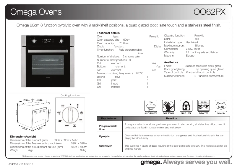 First page image of the manual for OO62PX