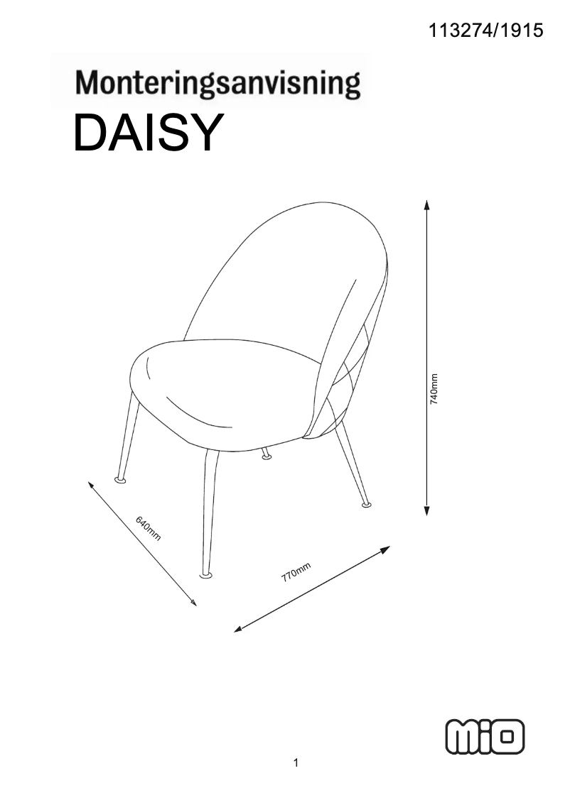 Page 1 of the manual User Manual Mio Daisy