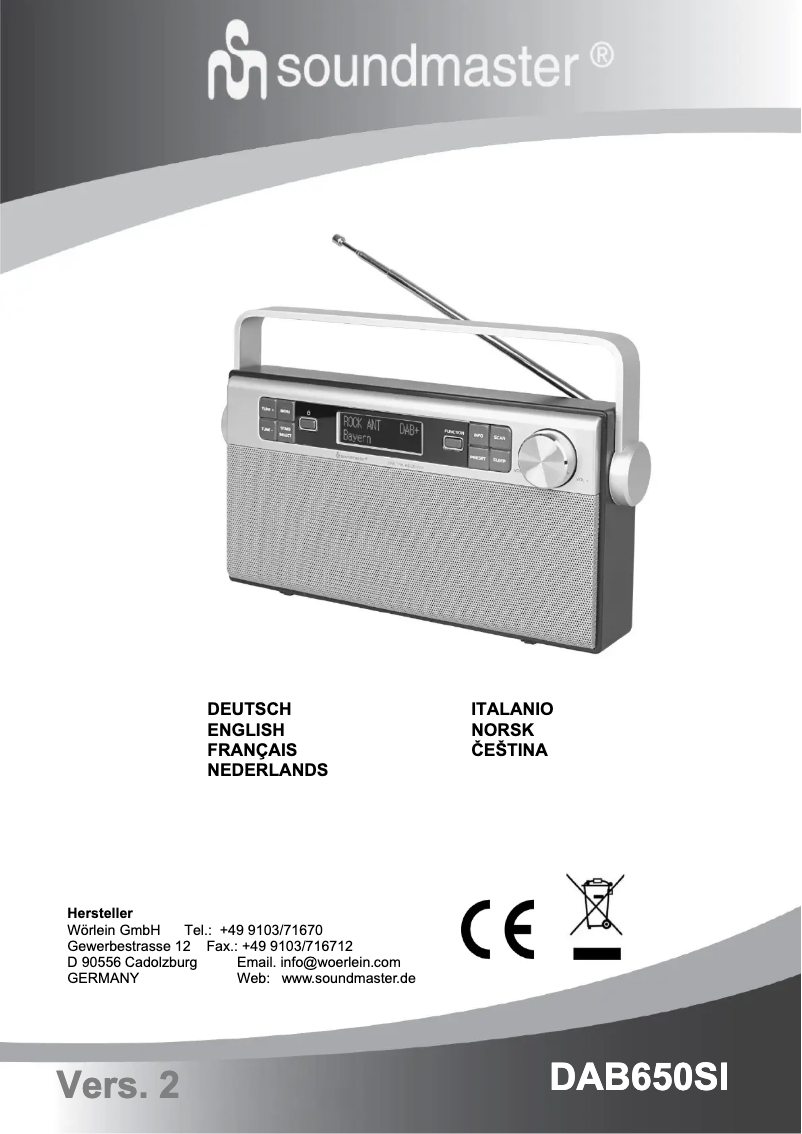 First page image of the manual for DAB650SI
