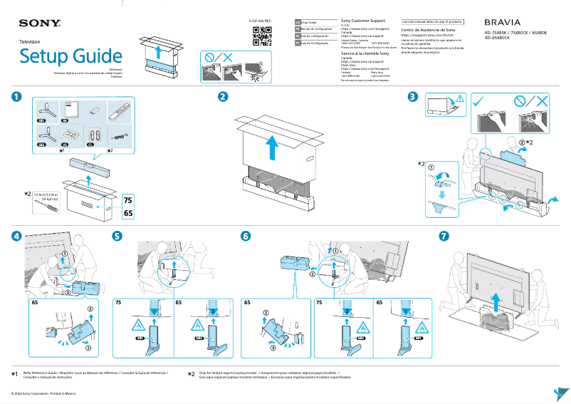 First page image of the manual for KD-65X80K