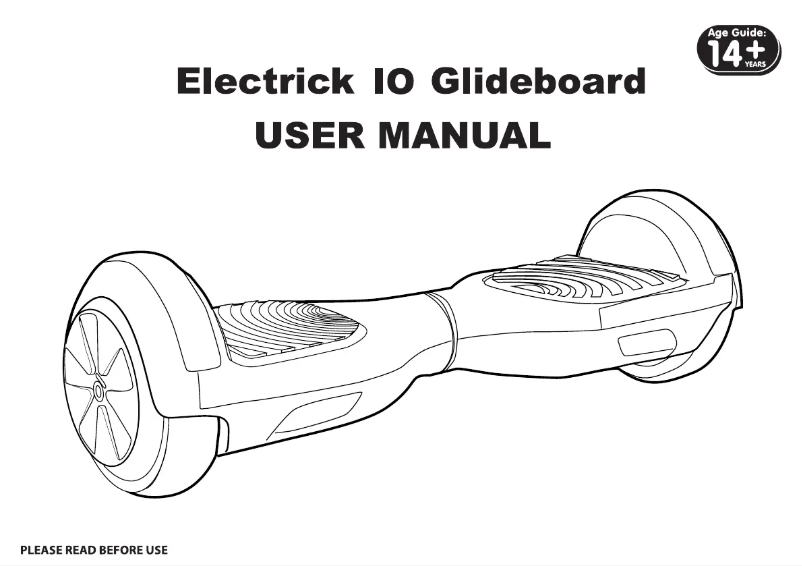 First page image of the manual for IO Glideboard