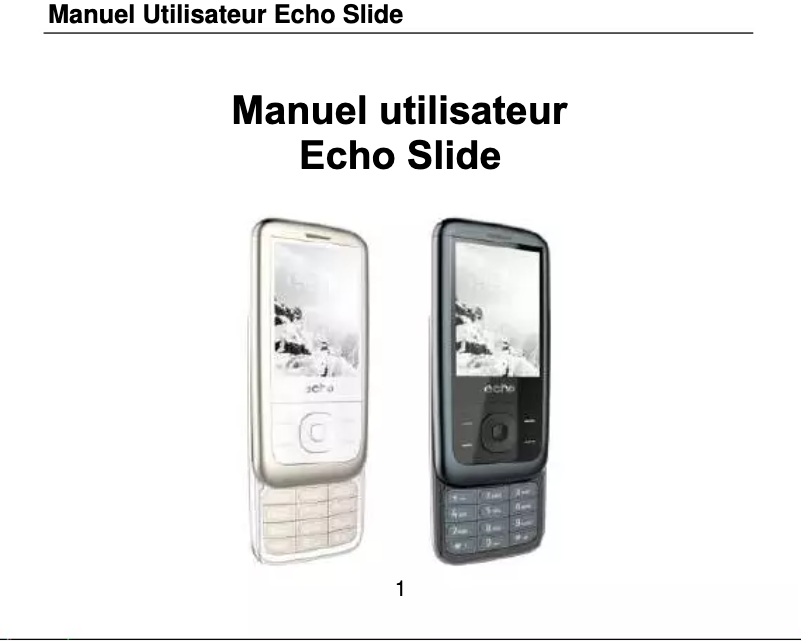 Page 1 of the manual User Manual Echo Slide