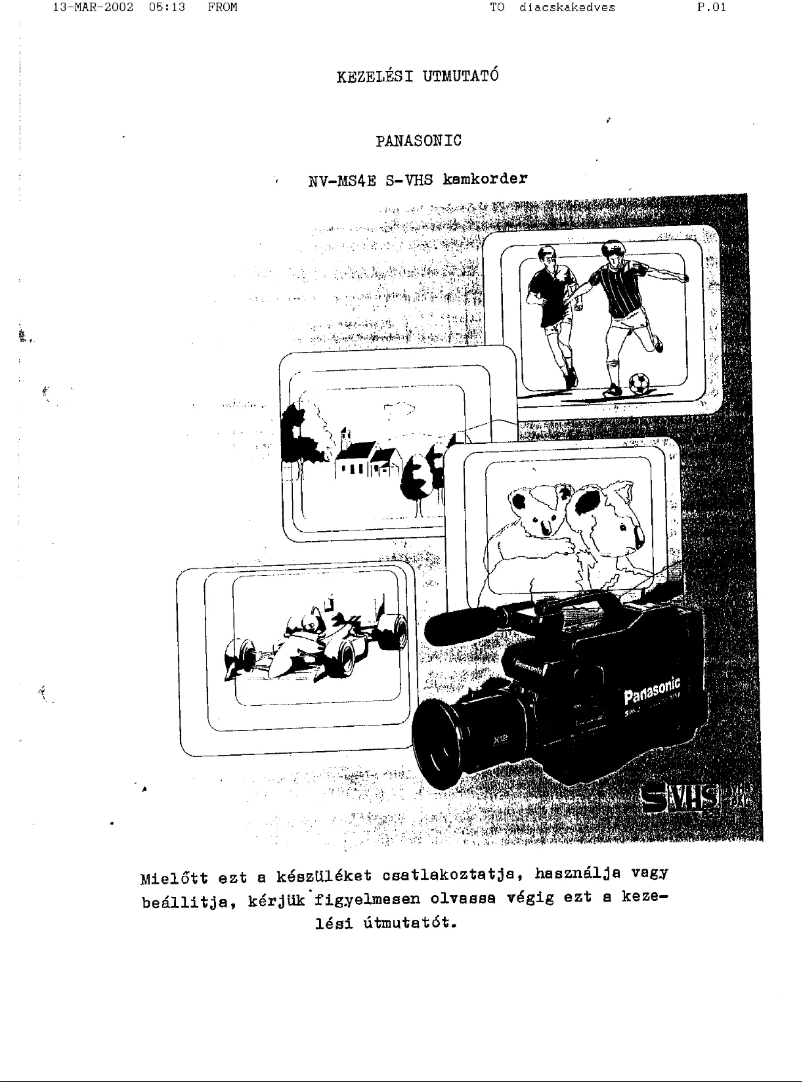 First page image of the manual for NV-MS4