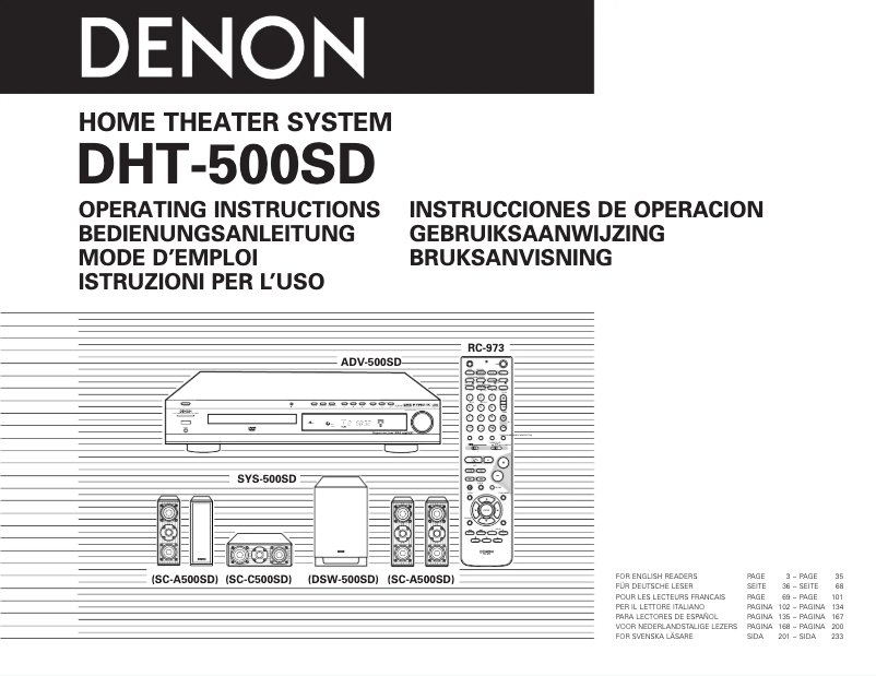 Page 1 de la notice Manuel utilisateur Denon DHT-500SD