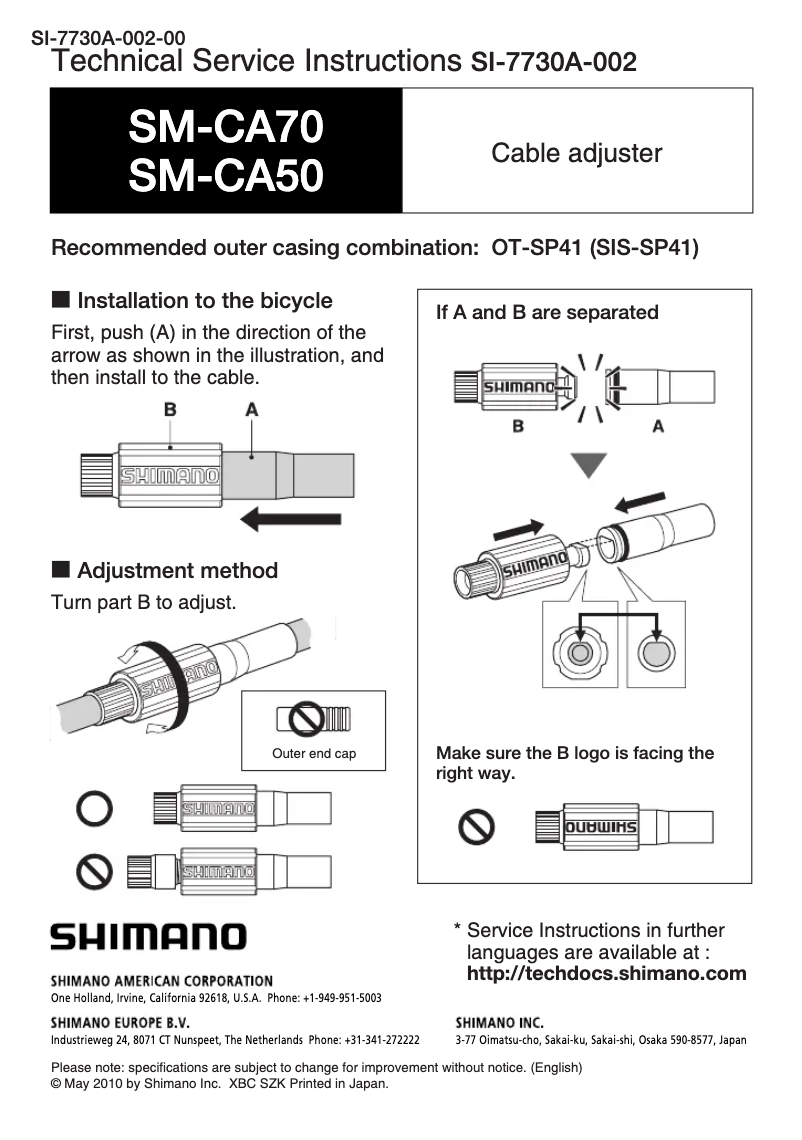 First page image of the manual for SM-CA70