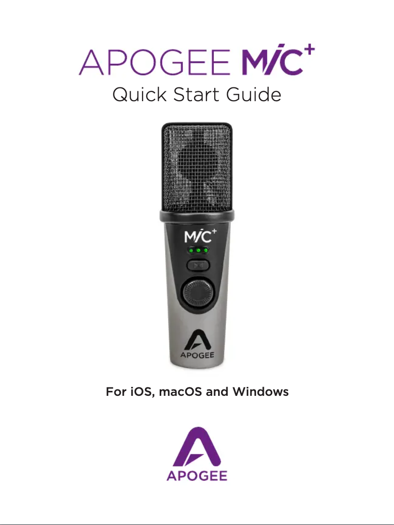 First page image of the manual for Mic Plus