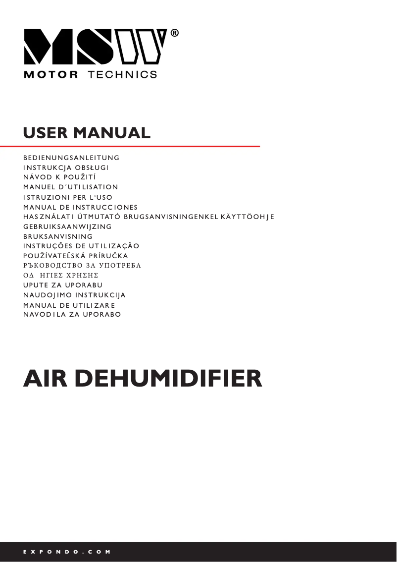 Page 1 of the manual User Manual MSW MSW-DEH1080C