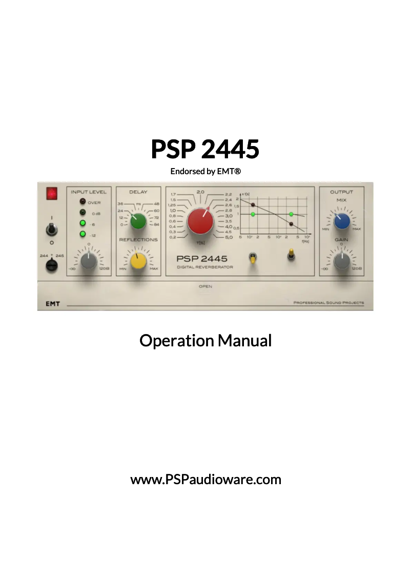 First page image of the manual for 2445 EMT Reverb Processor