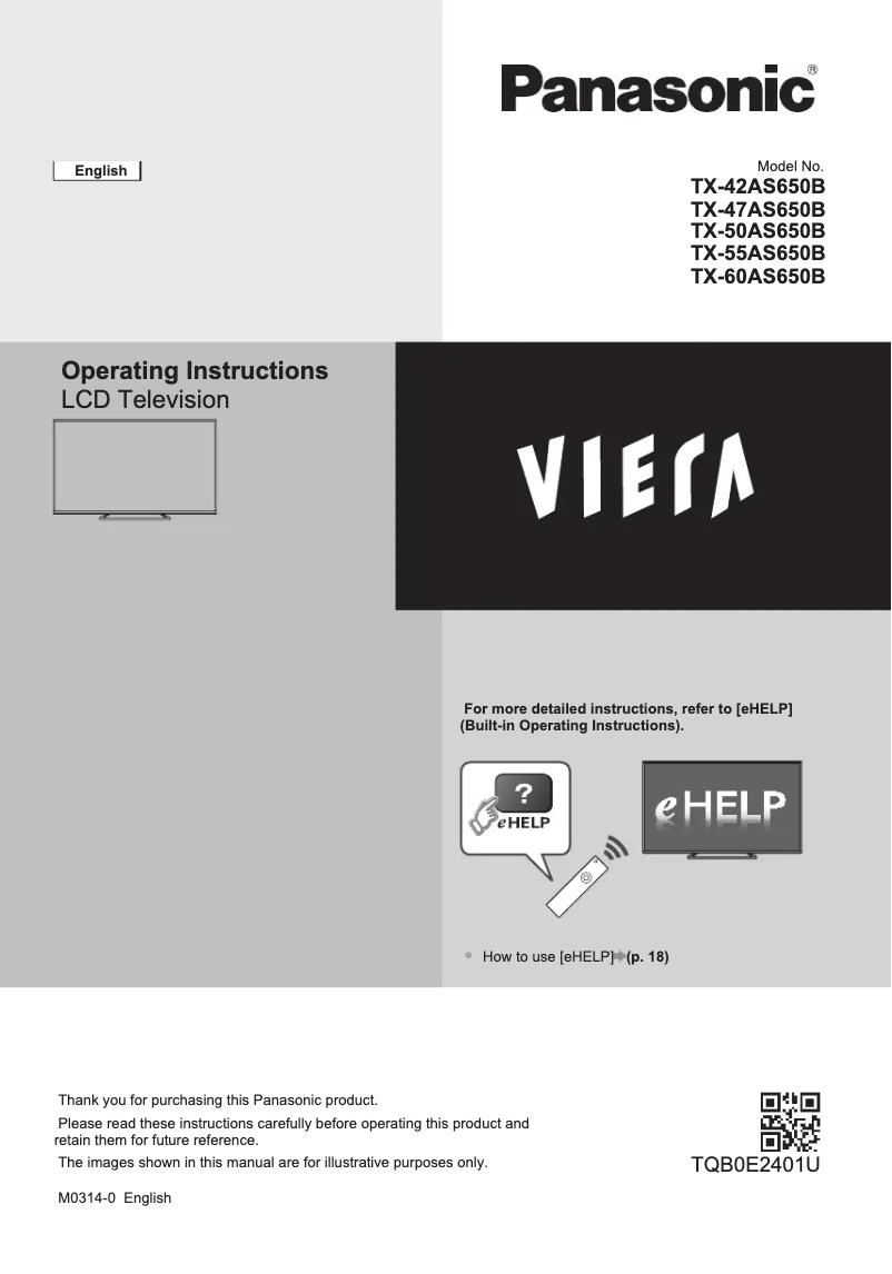 Page 1 of the manual User Manual Samsung TX-50AS650B
