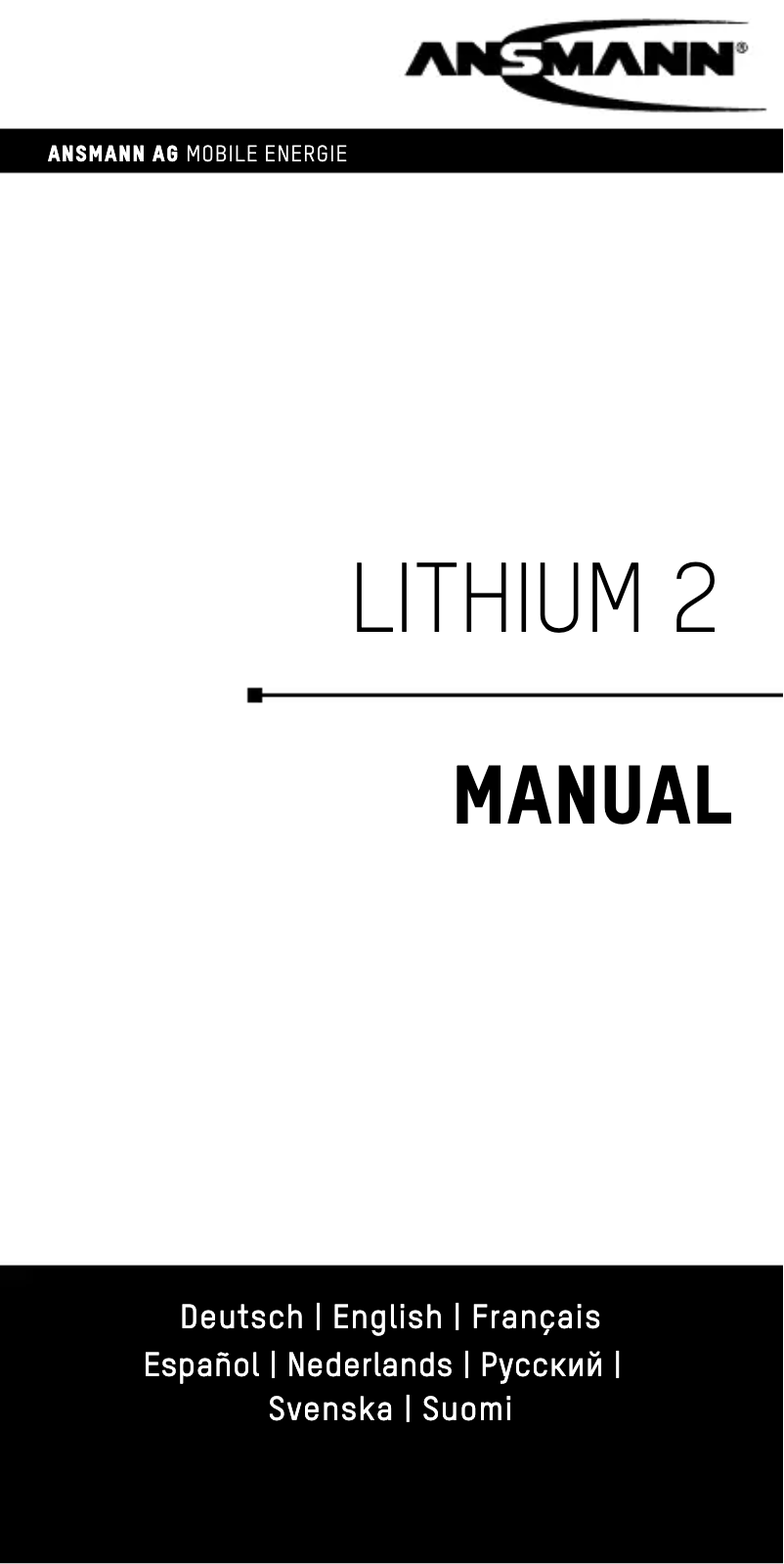 Page 1 of the manual User Manual Ansmann Lithium 2