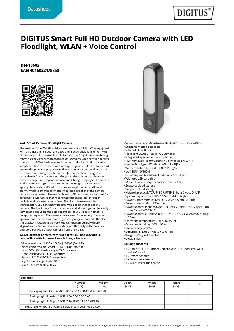 First page image of the manual for DN-18602