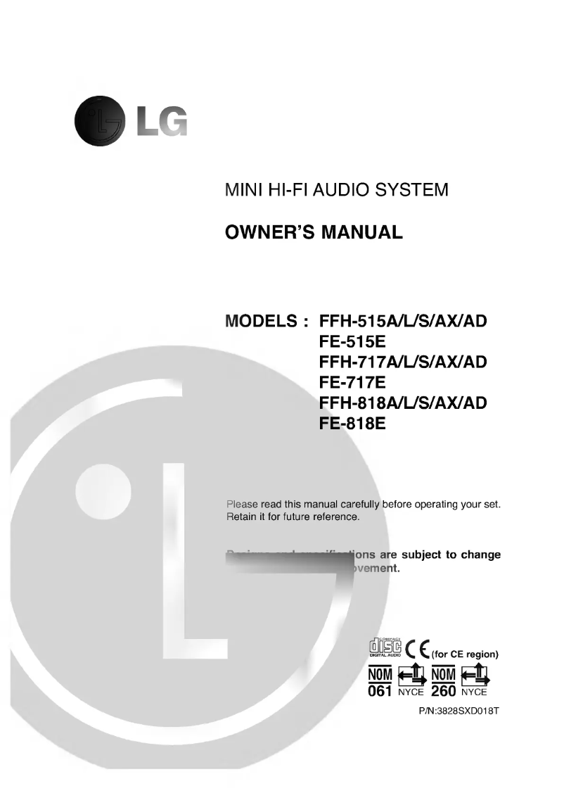 Page 1 of the manual User Manual LG FFH-515AX