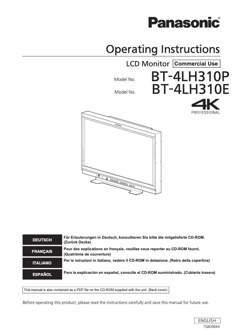 First page image of the manual for BT-4LH310P