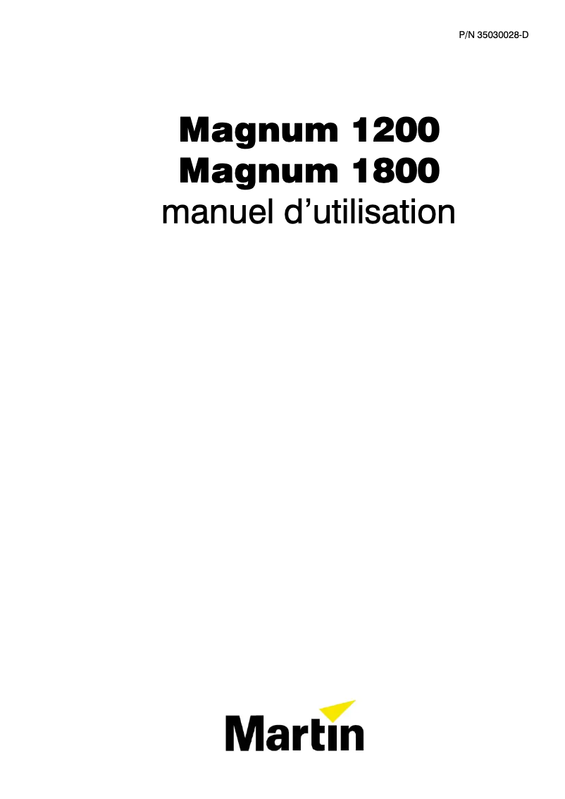 Page 1 of the manual User Manual Martin Magnum 1800