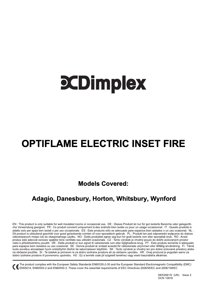 Page 1 of the manual User Manual Dimplex DAN20CH