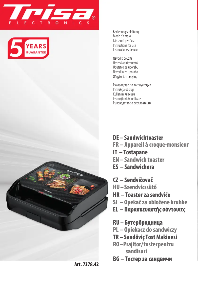 First page image of the manual for Snack Mate 7378.42