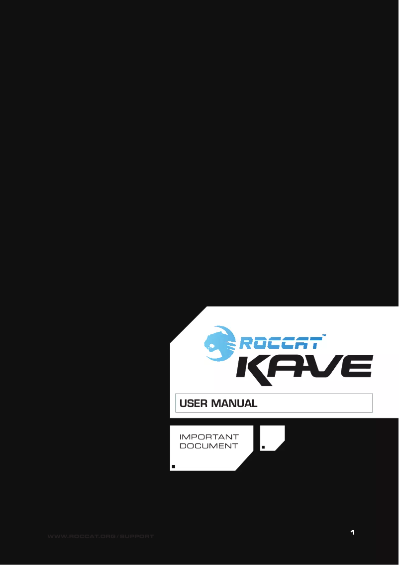 First page image of the manual for Kave