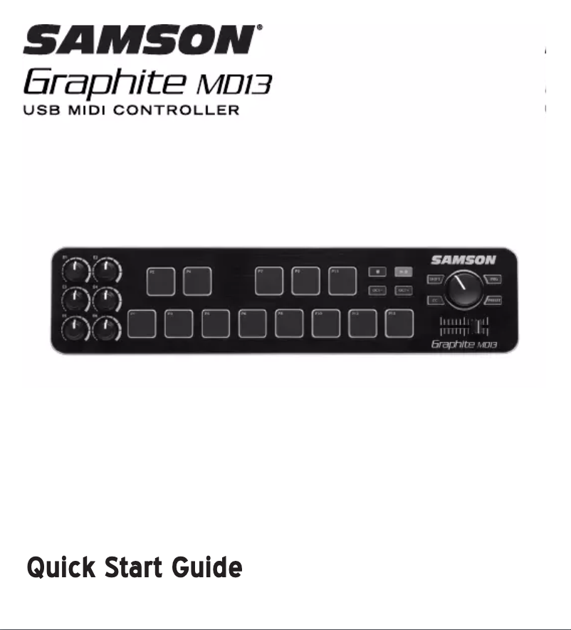 First page image of the manual for Graphite MD13