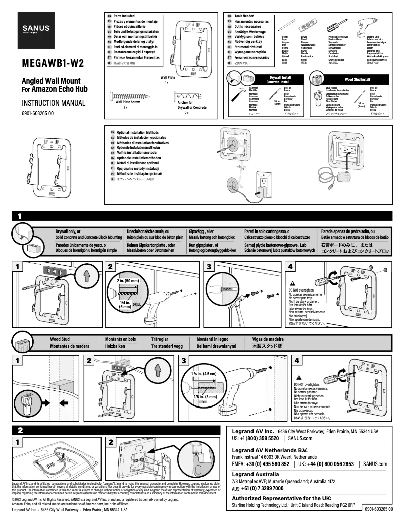 First page image of the manual for MEGAWB1