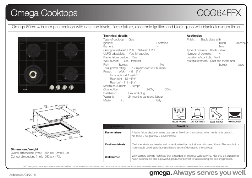 First page image of the manual for OCG64FFX