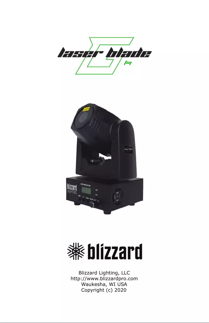 First page image of the manual for Laser Blade G