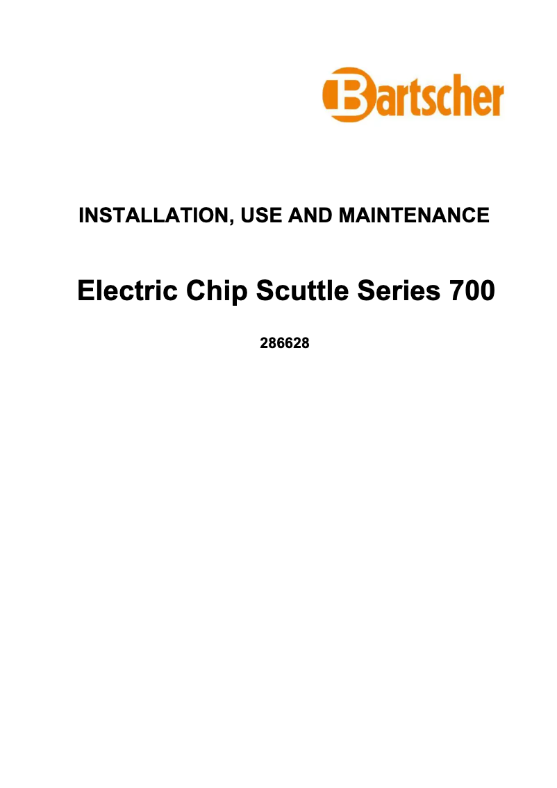 Page 1 of the manual User Manual Bartscher 286628