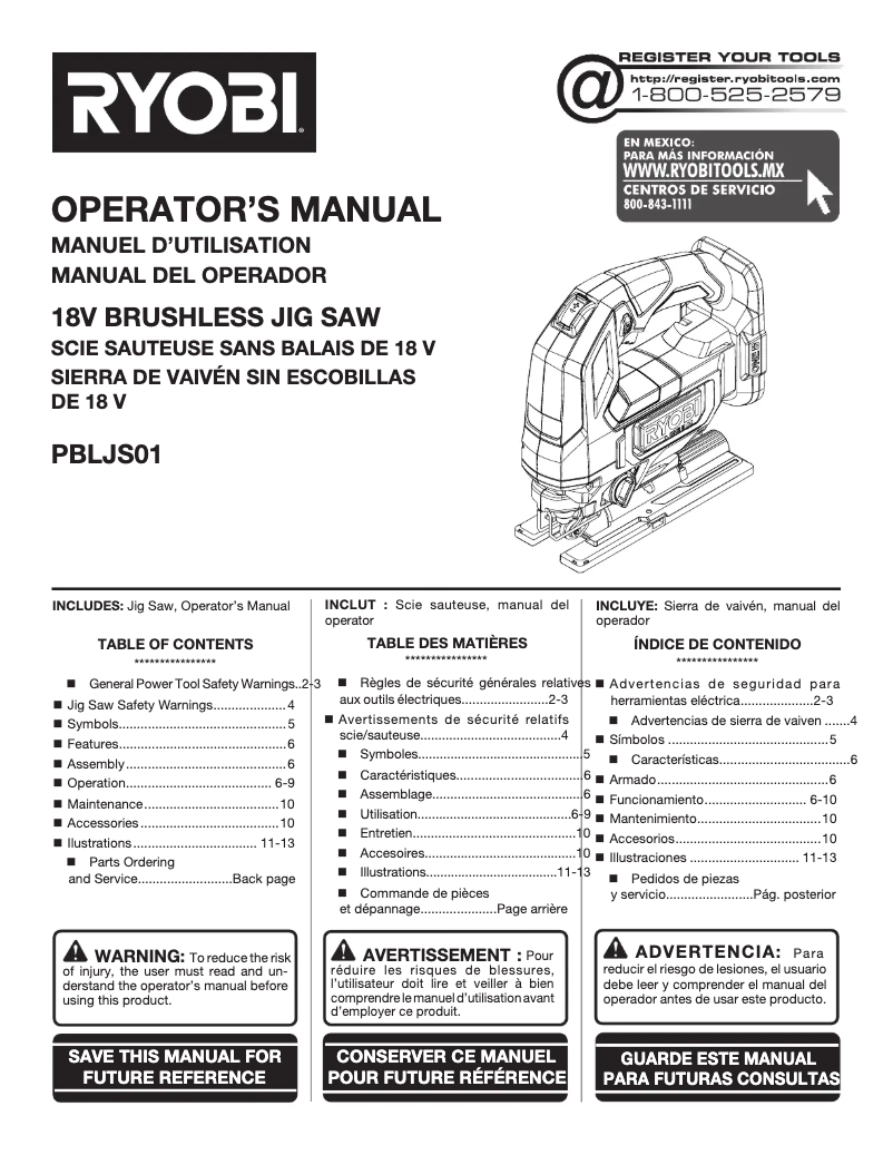 First page image of the manual for One+ PBLJS01