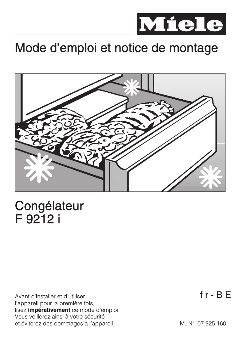 Page 1 of the manual User Manual Miele F 9212 I