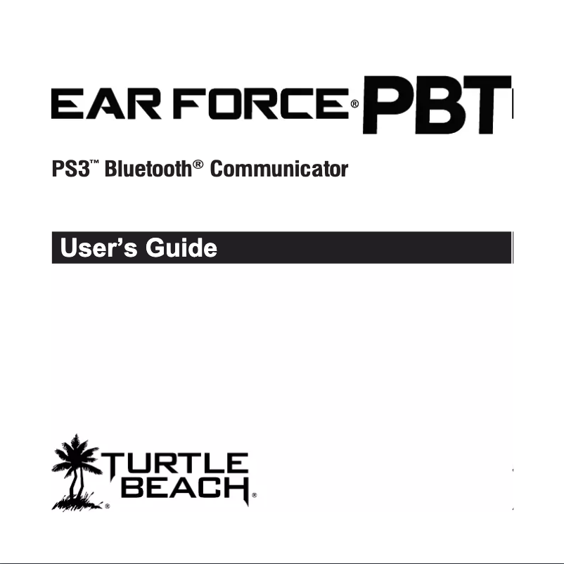 Page 1 of the manual User Manual Turtle Beach Ear Force PBT