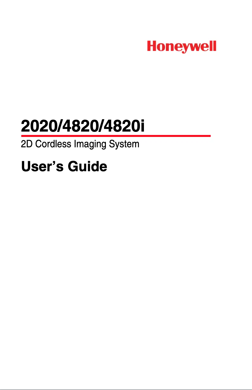 First page image of the manual for 4820i Area Imager