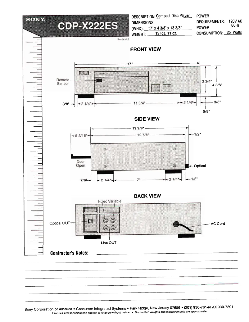 First page image of the manual for CDP-X222ES