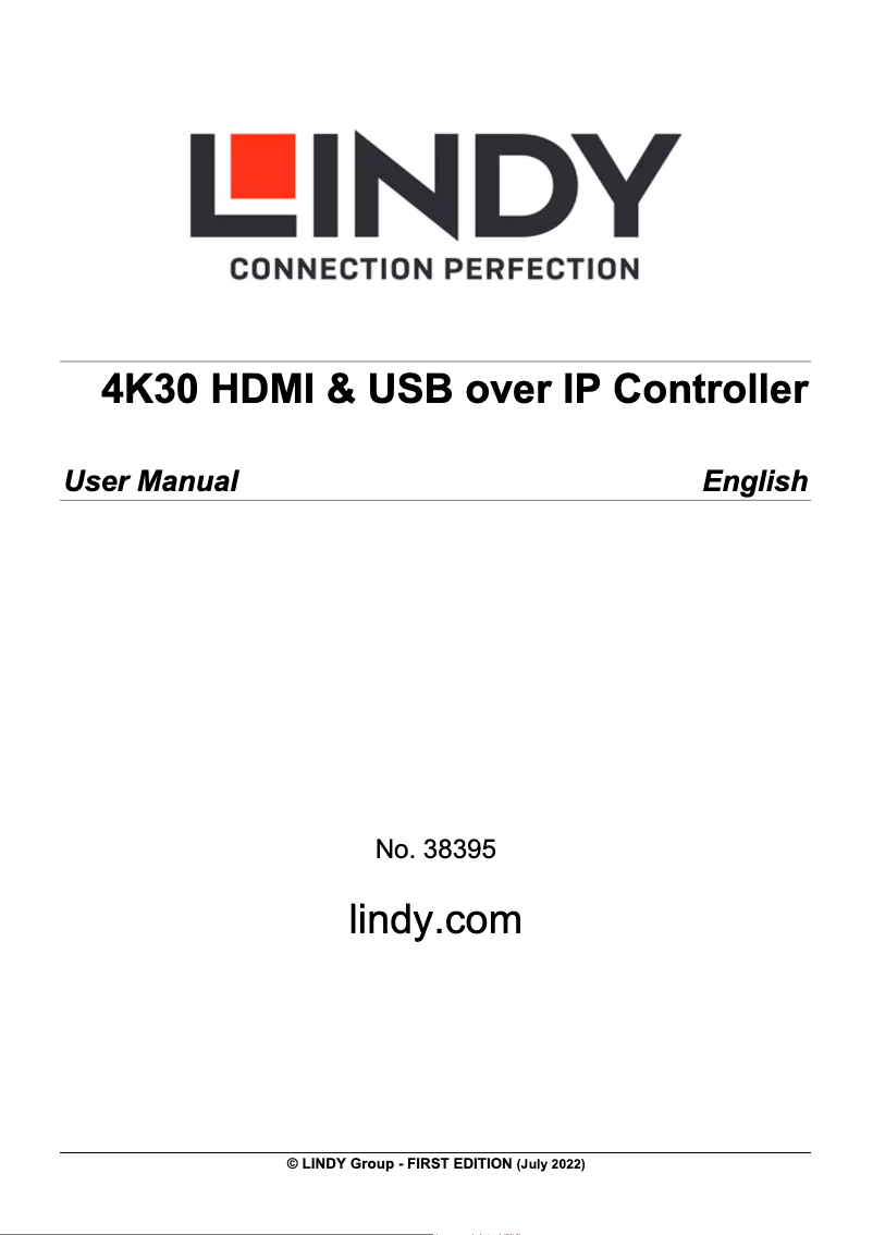 Page 1 of the manual User Manual Lindy 38395