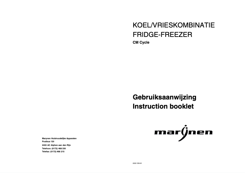 First page image of the manual for CM Cycle