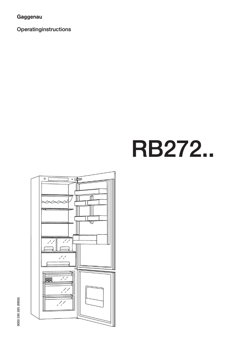 Page 1 of the manual User Manual Gaggenau RB 272 370