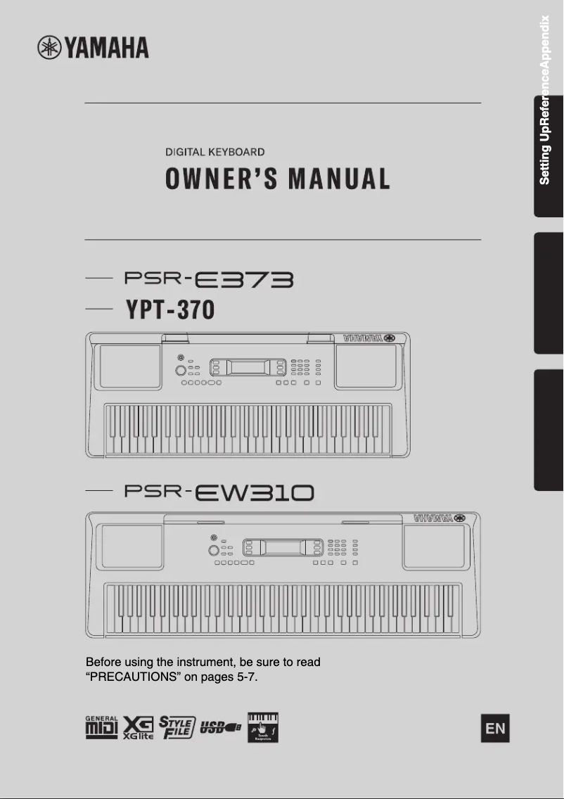 First page image of the manual for YPT-370