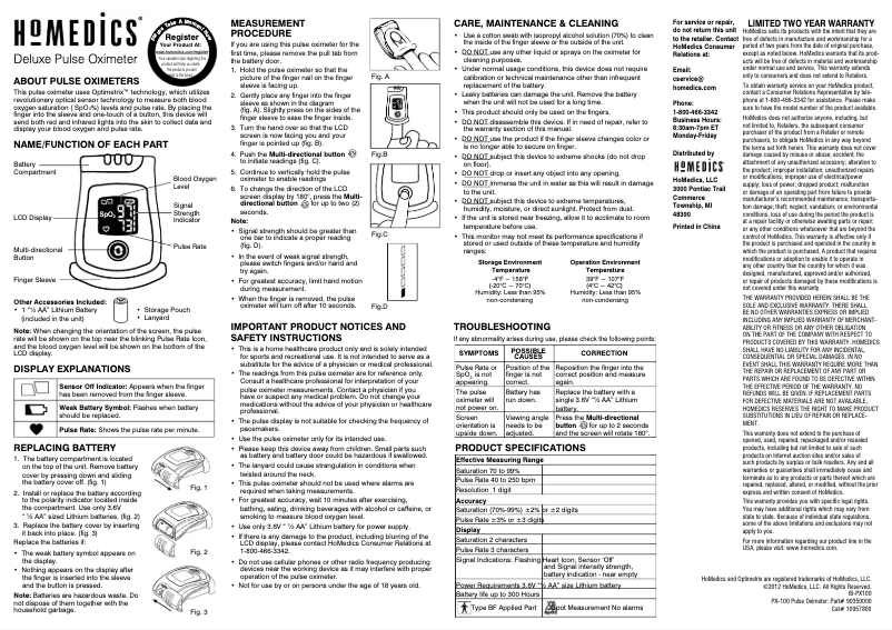 First page image of the manual for PX-100