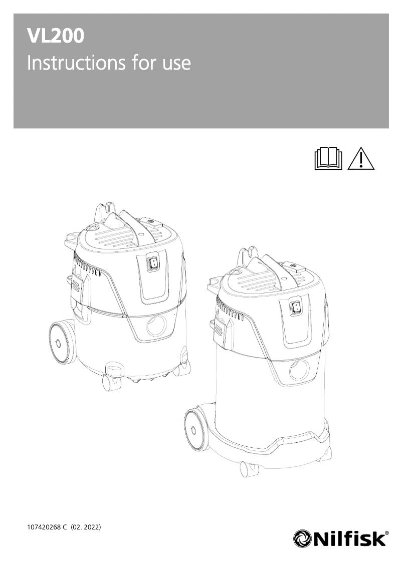 Page 1 of the manual User Manual Nilfisk VL200